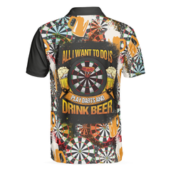 Play Darts And Drink Beer Polo Shirt, Colorful Dart Board Polo Shirt, Dart Shirt For Beer Lovers - Hyperfavor
