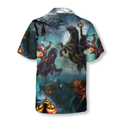 Headless Horseman Halloween Shirt For Men Hawaiian Shirt - Hyperfavor