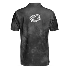 American Football On Smoke Black Theme Background Polo Shirt, Smoke Football Player Polo Shirt, Best Football Shirt For Men - Hyperfavor