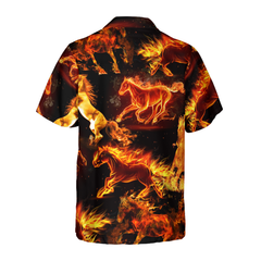 Flaming Horses Shirt For Men Hawaiian Shirt - Hyperfavor