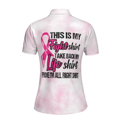 This Is My Fight Shirt Breast Cancer Awareness Short Sleeve Women Polo Shirt, Pink Tie Dye Breast Cancer Shirt - Hyperfavor