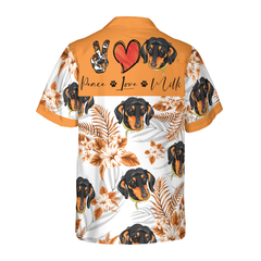 Personalized Peace Love Dachshund Custom Hawaiian Shirt - Hyperfavor