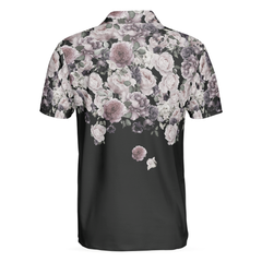 Pink And Purple Roses Polo Shirt, Roses Seamless Pattern Polo Shirt, Best Rose Themed Shirt For Adults - Hyperfavor