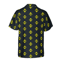Binance Coin Pattern Hawaiian Shirt - Hyperfavor