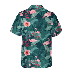 Flamingo Tropical Leaves Palm Hawaiian Shirt - Hyperfavor