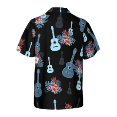 Tropical Guitar & Leaves Hawaiian Shirt - Hyperfavor