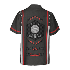 Black American Flag Golf Hawaiian Shirt - Hyperfavor