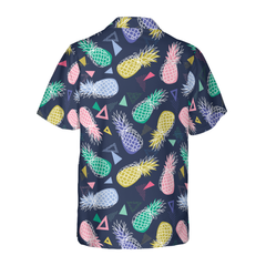 Pineapple Fruits In Memphis Style Hawaiian Shirt - Hyperfavor