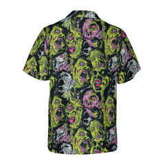 Horror Zombie Head Hawaiian Shirt - Hyperfavor