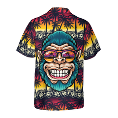 Cool Monkey Head In Paradise Hawaiian Shirt - Hyperfavor