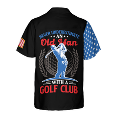 Skull Golf With American Flag Hawaiian Shirt - Hyperfavor