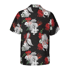 Koi Fish And Flowers Hawaiian Shirt - Hyperfavor