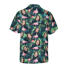 Funny Custom Face Flamingo 02 Custom Hawaiian Shirt - Hyperfavor