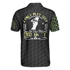 I Only Play Golf On Days That End In "Y" Polo Shirt, Skull American Flag Golf Shirt For Men, Gift For Golfers - Hyperfavor