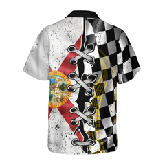 Florida Racing Flag Hawaiian Shirt - Hyperfavor