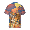 Oriental Powerful Tiger Hawaiian Shirt, Dawn Sun And Cloud Tiger Print Shirt For Men - Hyperfavor