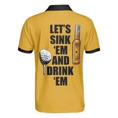 Let's Sink 'Em And Drink 'Em Golf Polo Shirt, Plaid Pattern Golf Beer Polo, Golf Gift Idea For Beer Lovers - Hyperfavor