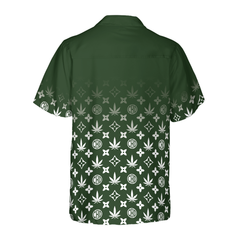 Gradient Marijuana Pattern Shirt For Men Hawaiian Shirt - Hyperfavor