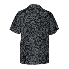 Premium Black And White Baroque Style Goth Hawaiian Shirt - Hyperfavor