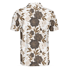 Vintage Peonies And Roses Seamless Pattern Polo Shirt, Vintage Rose Shirt Design For Adults, Best Roses Pattern Shirt - Hyperfavor