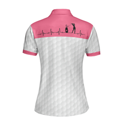 Golf Is My Heart Pink Golf Short Sleeve Women Polo Shirt - Hyperfavor