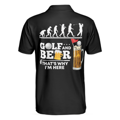 Golf And Beer That Why I'm Here Polo Shirt, Golf Evolution American Flag Polo Shirt, Golf Shirt For Beer Lovers - Hyperfavor