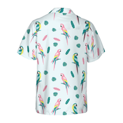 Men's Parrot And Exotic Leaves Shirt Hawaiian Shirt - Hyperfavor