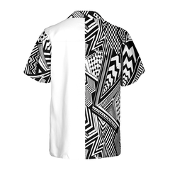 Black and White Modern Pattern Golfaholic Hawaiian Shirt - Hyperfavor