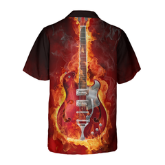 Live Hard Die Strong Burning Guitar Hawaiian Shirt - Hyperfavor