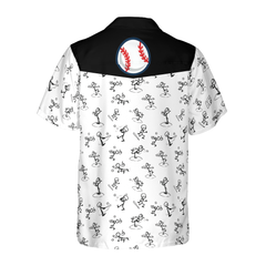 Stickfigures Playing Baseball Hawaiian Shirt - Hyperfavor
