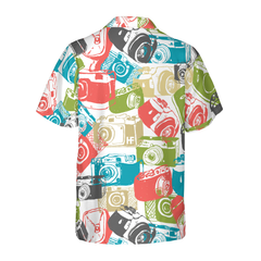 Vintage Hand Drawn Cameras Hawaiian Shirt - Hyperfavor