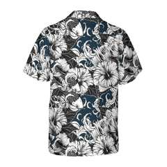 Koi Fish And Hibiscus Flower Hawaiian Shirt - Hyperfavor