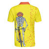 Just Enjoy The Ride Short Sleeve Polo Shirt, Yellow Skeleton Cyclist Polo Shirt, Best Cycling Shirt For Men - Hyperfavor