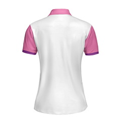 Classic Golf Lady White And Pink Golf Short Sleeve Women Polo Shirt, Golf Shirt For Girls - Hyperfavor