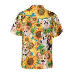 Corgi Lovers With Sunflower Hawaiian Shirt - Hyperfavor