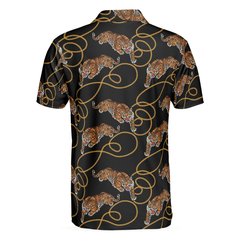 Tiger Line Polo Shirt, Cool Tiger Polo Shirt For Men, Tiger Shirt Short Sleeve, Gift For Tiger Lover - Hyperfavor
