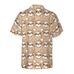Cute Sloth Seamless Pattern Shirt For Men Hawaiian Shirt - Hyperfavor