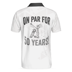 Golf Pattern On Par For Years Polo Shirt, Black And White Polo Shirt, Best Golf Shirt For Men - Hyperfavor