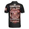 Carpenter Proud Skull Short Sleeve Black And White Polo Shirt, American Flag Polo Shirt, Best Carpenter Shirt For Men - Hyperfavor