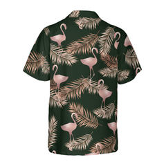 Flamingo Rose Gold Pattern Hawaiian Shirt - Hyperfavor