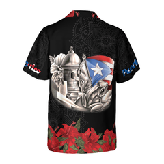 Puerto Rico Manga Flower Hawaiian Shirts - Hyperfavor