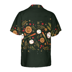 Hyperfavor Christmas Hawaiian Shirts For Men and Women, Christmas Baseball Pattern Hawaiian Shirt Button Down Shirt Short Sleeve - Hyperfavor