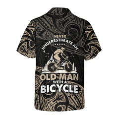 Never Underestimate An Old Men With A Bicycle Hawaiian Shirt - Hyperfavor