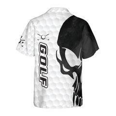 Golf Texture And Black Skull Hawaiian Shirt - Hyperfavor
