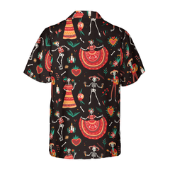 Skull Day Of The Dead Flower Hawaiian Shirt - Hyperfavor