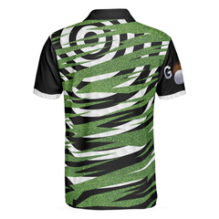 Unique Golfer Design With Ripped Texture Golf Polo Shirt, Basic Spiral Pattern Golf Shirt Design - Hyperfavor