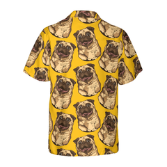 Cute Pugs Seamless Pattern Shirt For Men Hawaiian Shirt - Hyperfavor