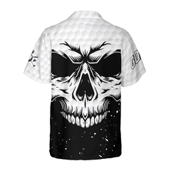 White Skull Golf Hawaiian Shirt - Hyperfavor