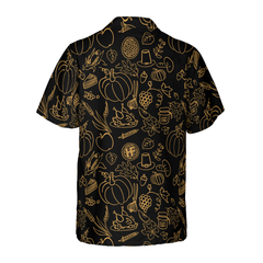 Cartoon Thanksgiving Pattern Hawaiian Shirt - Hyperfavor