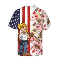 Electrician Flag Tropical Hawaiian Shirt - Hyperfavor